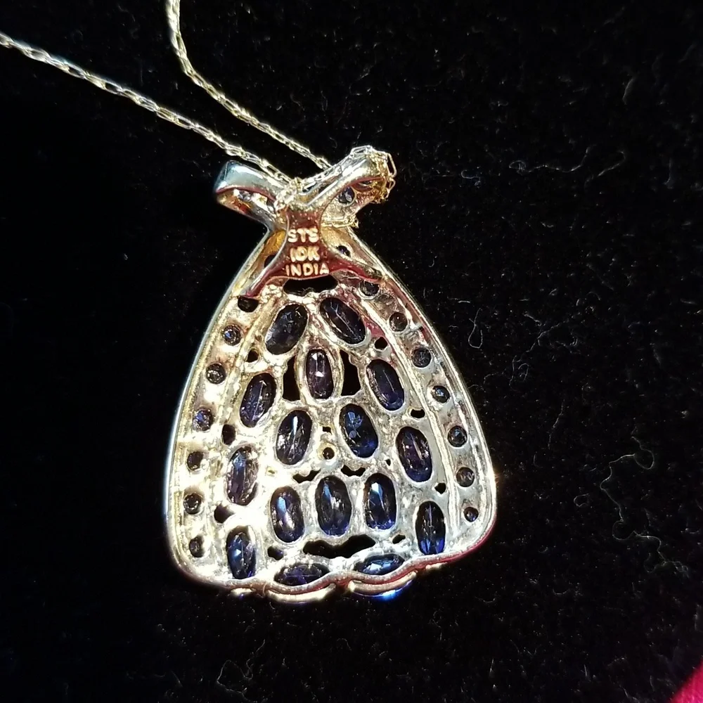 Tanzanite Large Pendant Slide 10kt gold - Picture 4 of 11